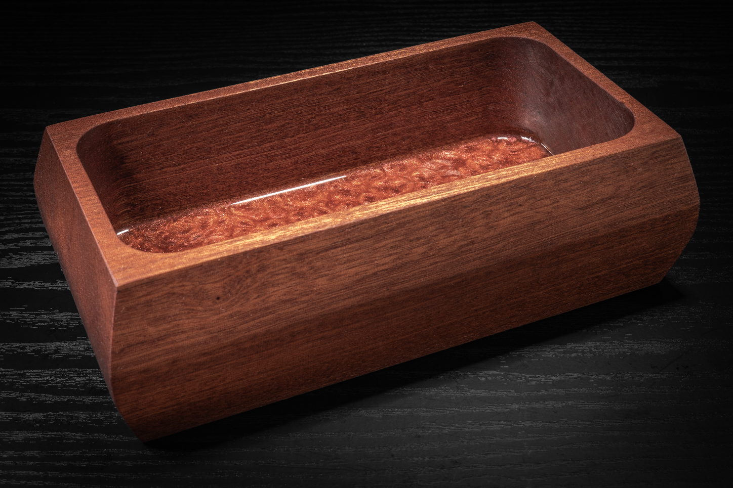 Sapele & Red Chameleon Resin Trinket Tray