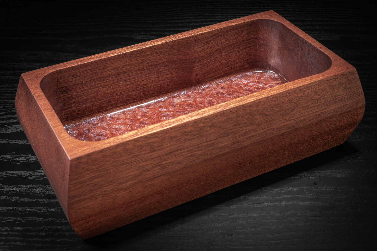 Sapele & Red/Blue Chameleon Resin Trinket Tray