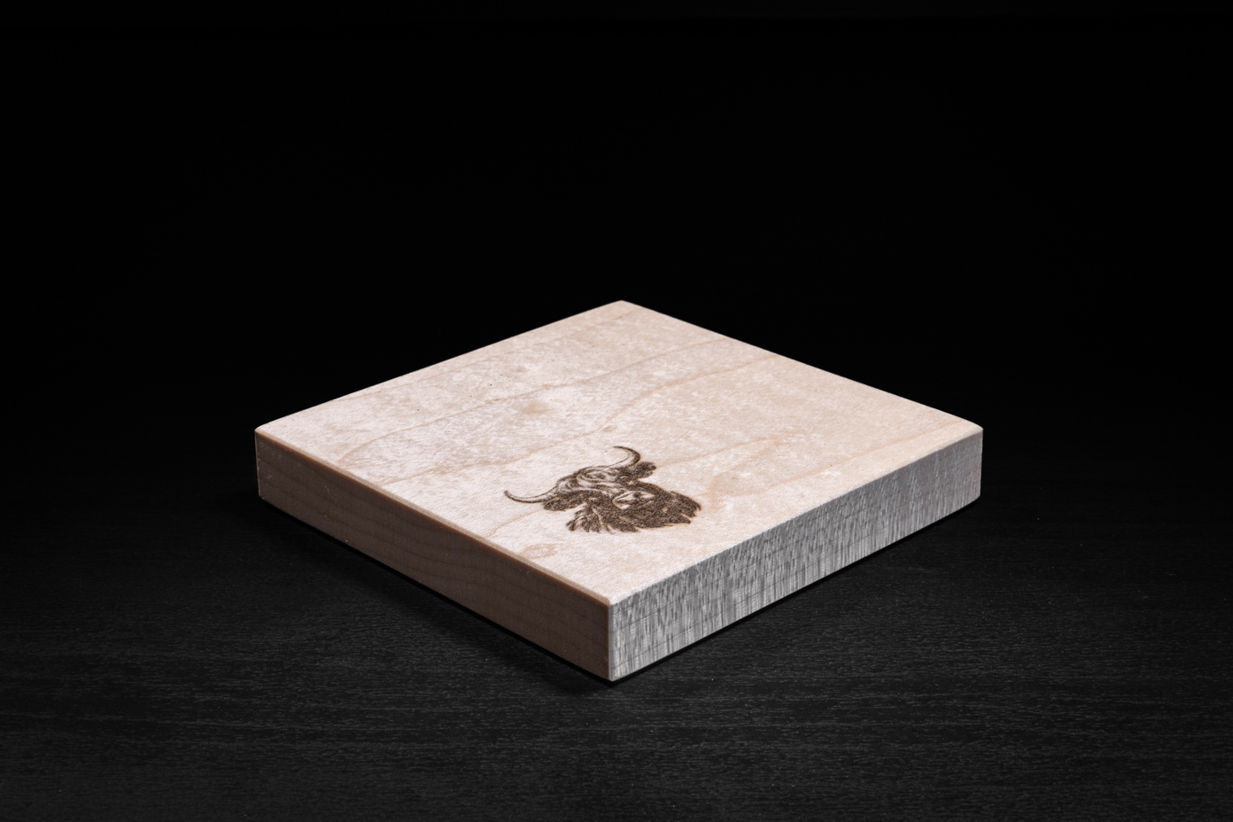 4 x Maple Highland Cow Engraved Coasters