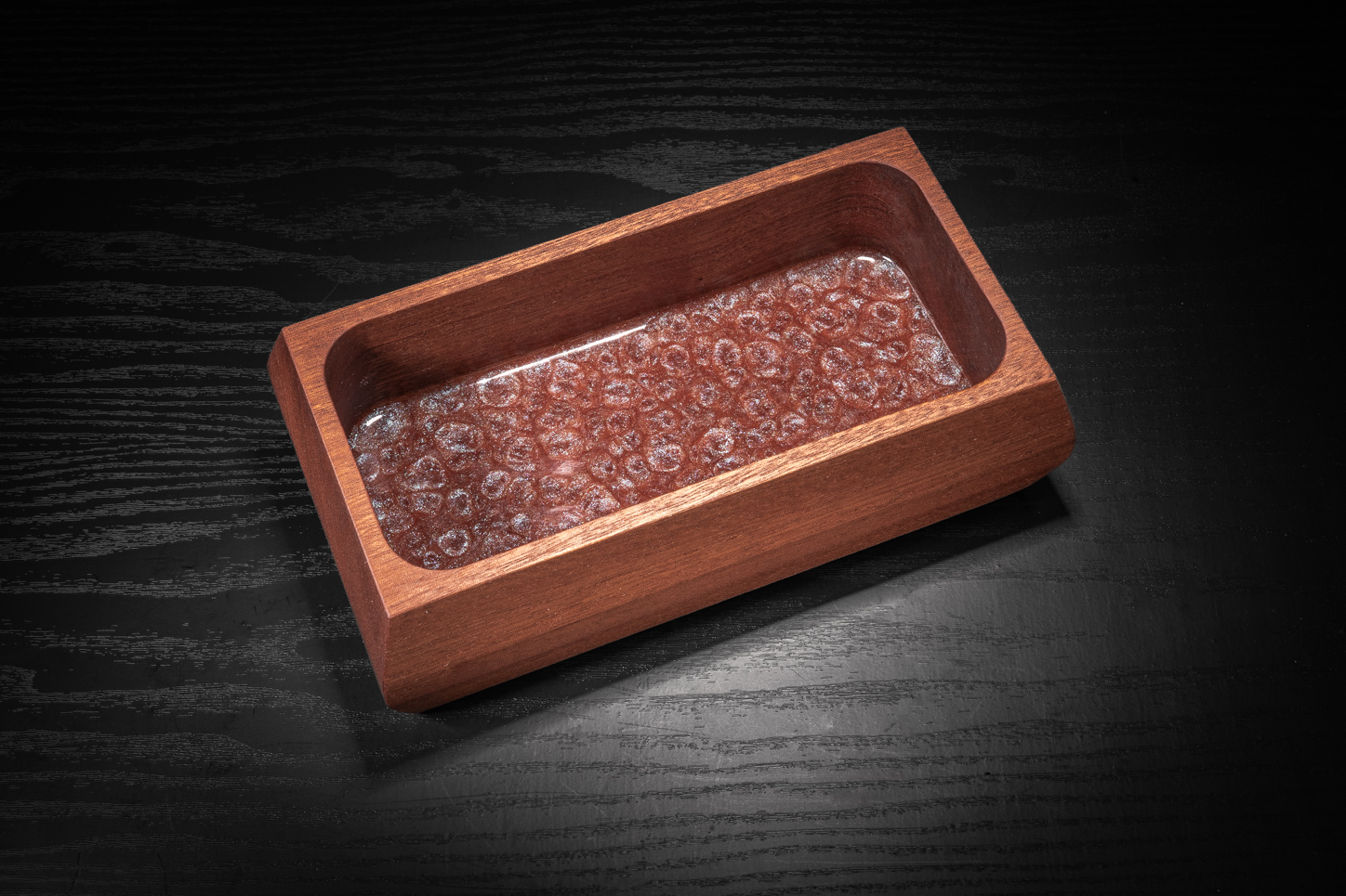 Sapele & Red/Blue Chameleon Resin Trinket Tray