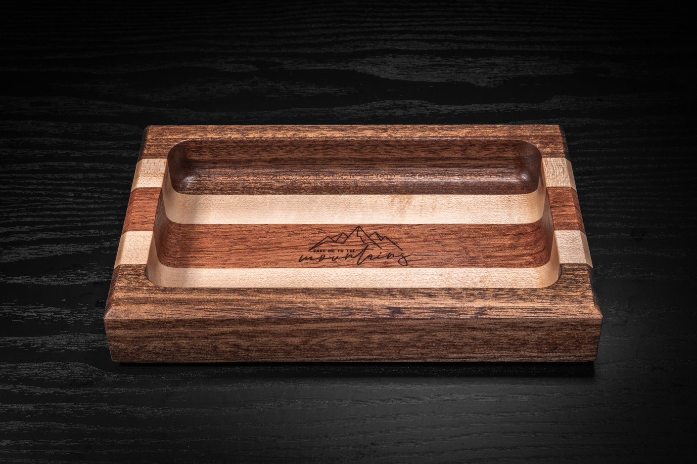 Mountain Sapele, Maple, Rosewood Trinket Tray