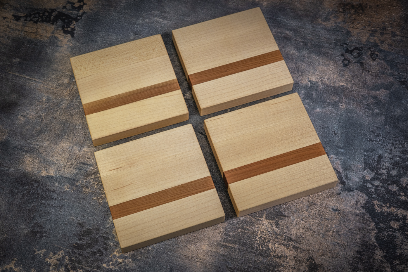 4 x Maple & Cherry Coasters