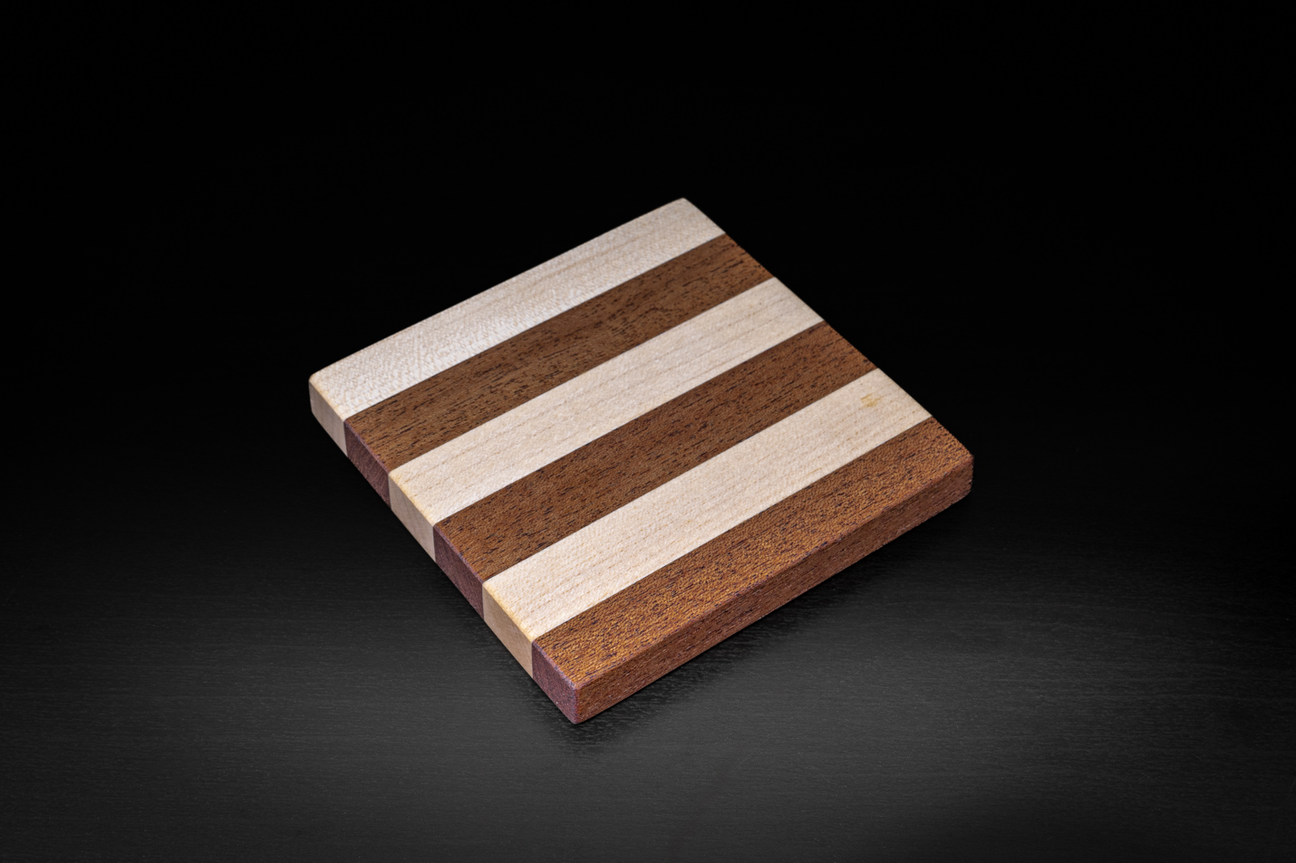 4 x Sapele & Maple Coasters