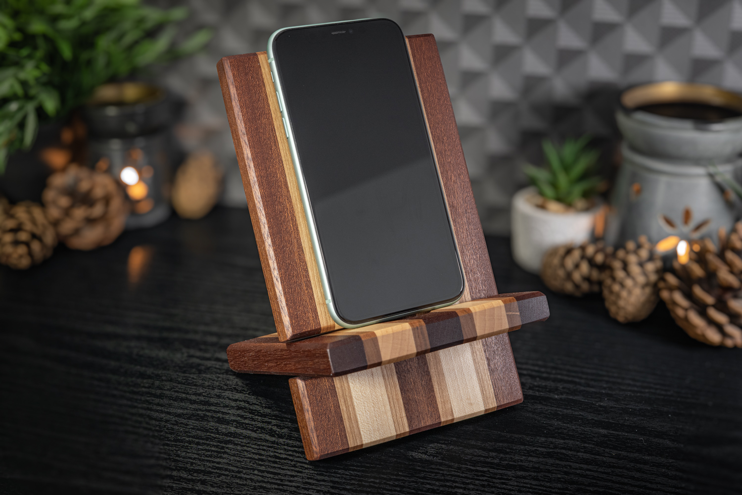 Sapele, Cherry & Maple Phone Stand