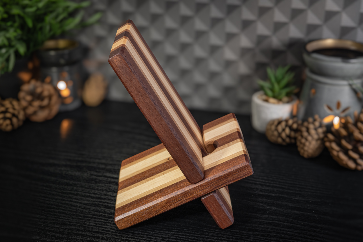 Sapele, Cherry & Maple Phone Stand