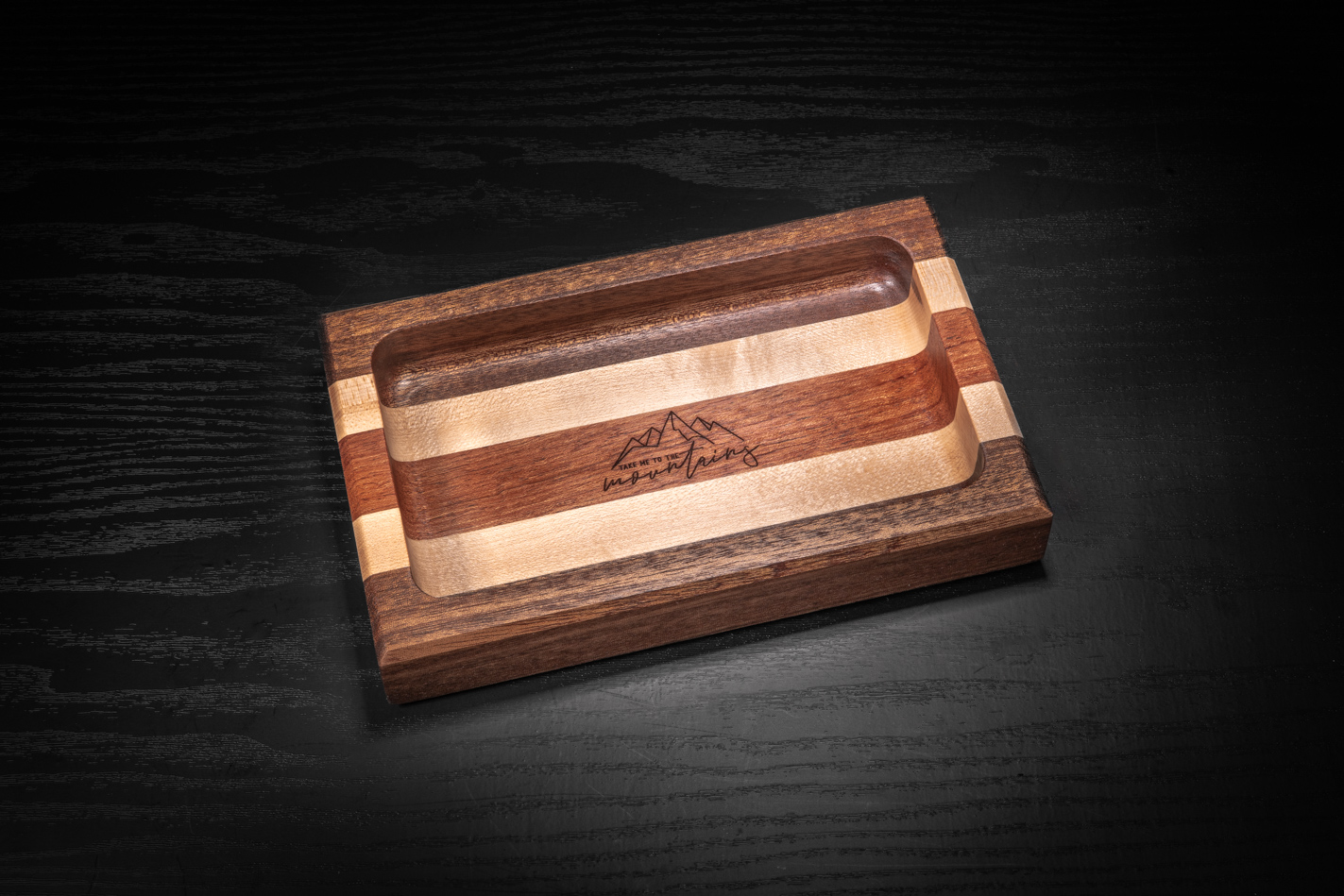 Mountain Sapele, Maple, Rosewood Trinket Tray