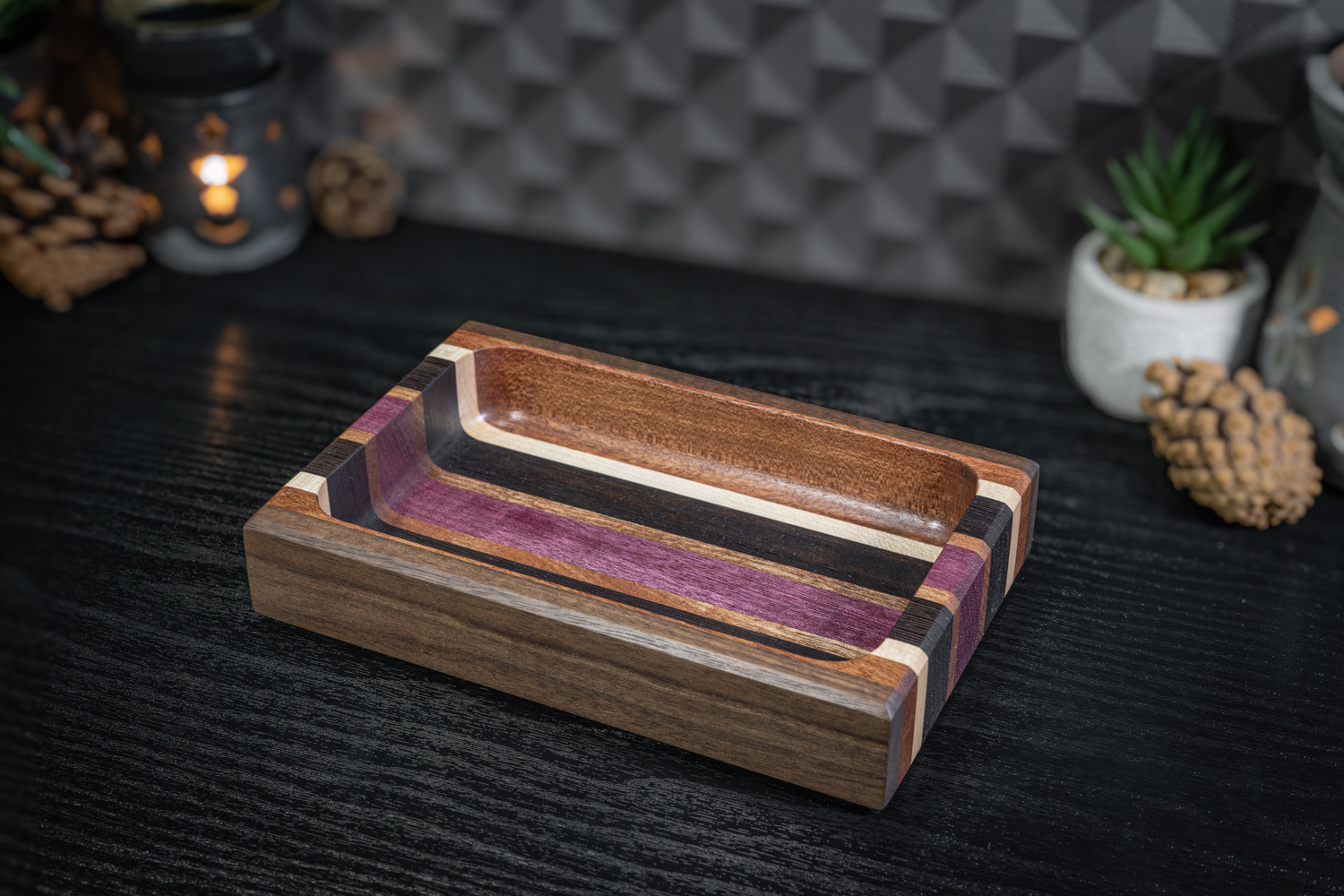 Walnut, Rosewood, Maple, Sapele, Purpleheart and Wenge Trinket Tray