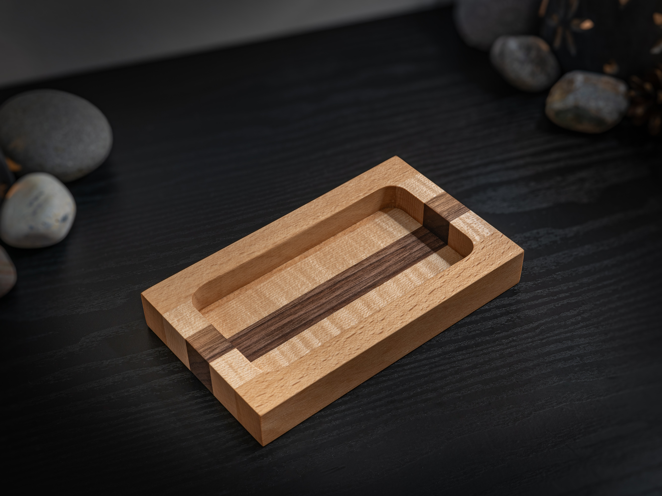 Beech, Maple & Walnut Wood Small Trinket Tray