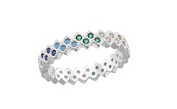 HZ0006125 Anillo de plata con piedras