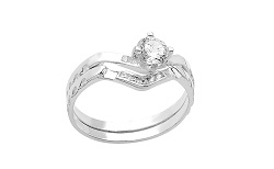 HZ0008225 Anillo de compromiso de plata