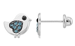 HZ00022725 Aretes de pajarito con incrustaciones de cristal