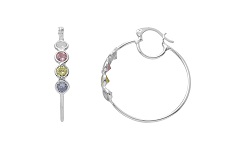 HZ00034225 Aretes de aro con piedras de colores