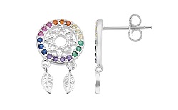 Aretes de Plata con Circonitas Multicolor