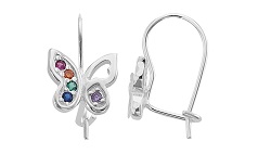 Aretes de mariposa con gemas