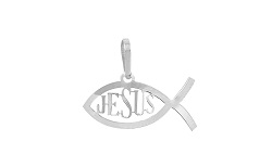 HZ00043925 Dije de pez con la palabra JESÚS