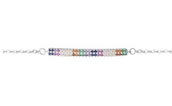 HZ00060825 Pulsera plata de Circonio Multicolor 19cm