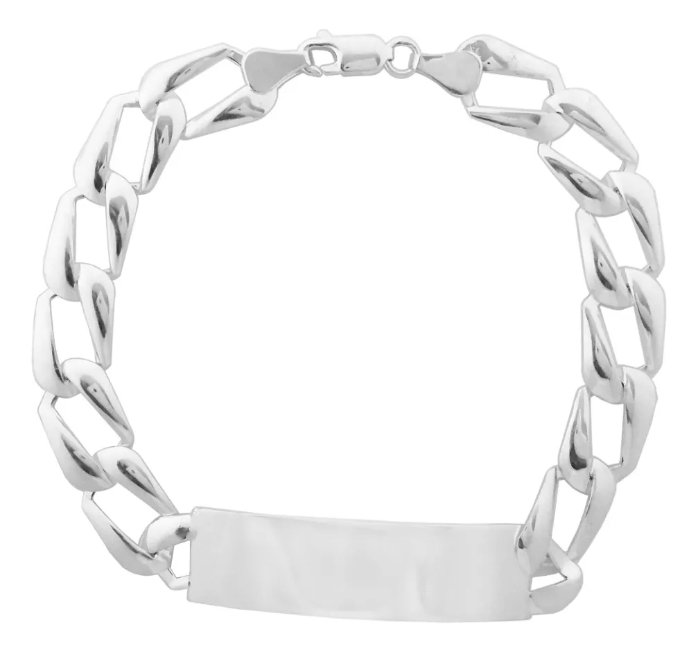HZ000624 #21CM Pulsera troquelada caballero de cadena de plata