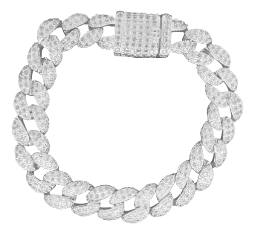 HZ00072925 #18CM Brazalete dama de cadena de plata 925 con circonio