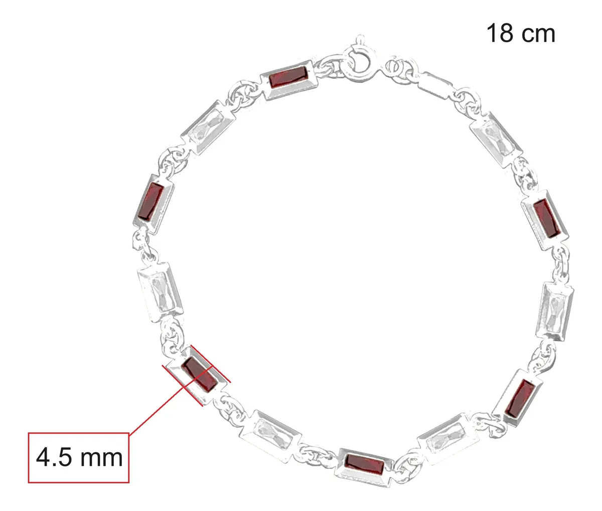 HZ00059425 18CM Pulsera de plata con incrustaciones de circonios 