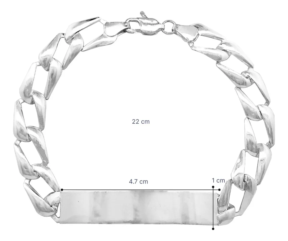 HZ000624 #21CM Pulsera troquelada caballero de cadena de plata