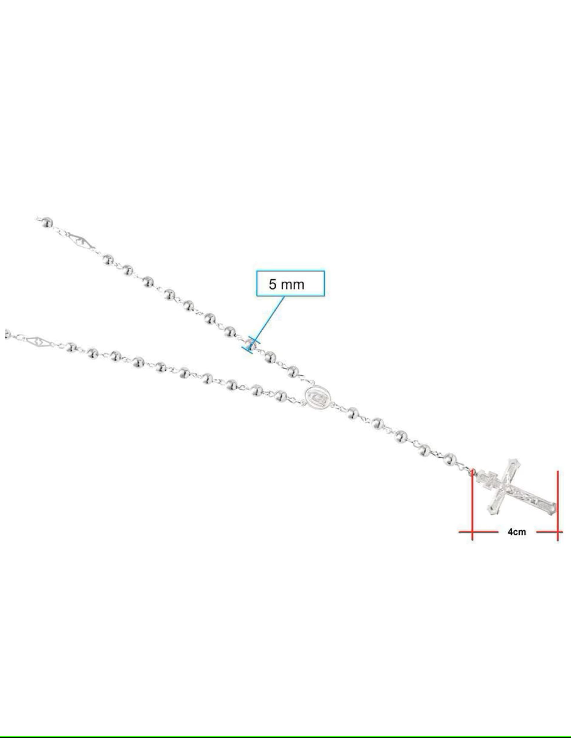 HZ00650 65cm Rosario de Perlas de plata 925