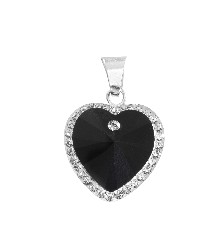 HZ00036925 Dije Colgante de corazón negro plata 925