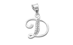 HZ00040425 Dije de plata letra 'D'