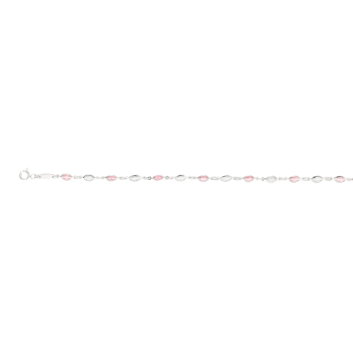 HZ0005922518CM Pulsera de plata con cuentas rosas