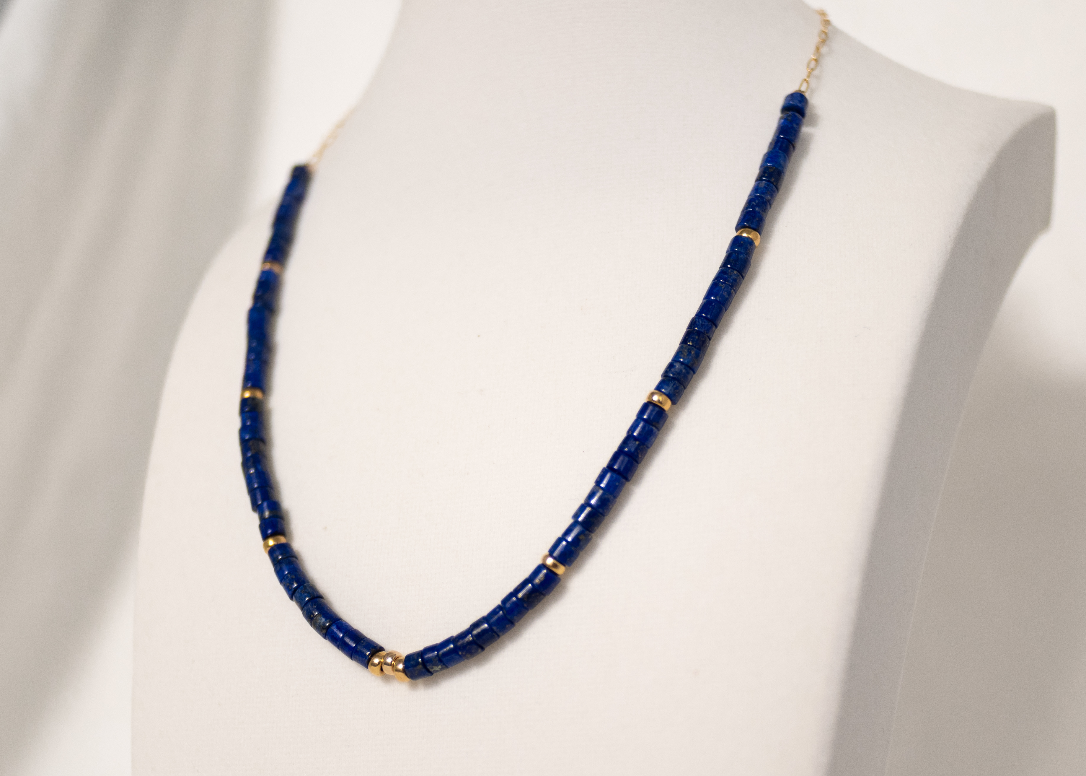 Lapis Lazuli necklace with 14K gold fill accents