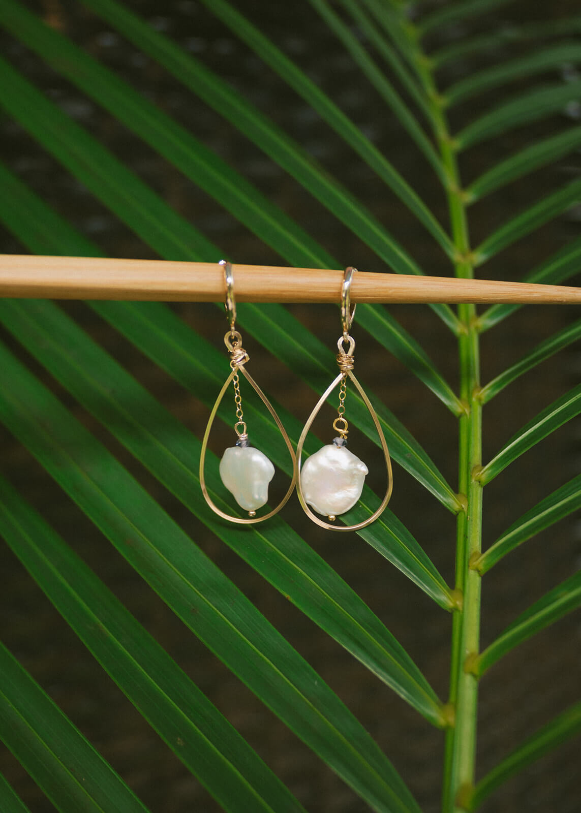 Framed Baroque Pearl Earrings