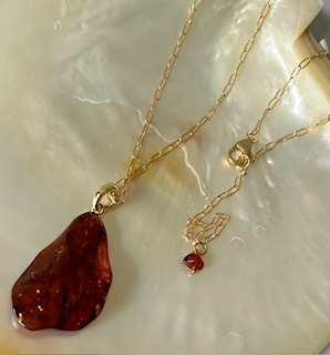 Natural Honey-Golden Hues in  Amber Pendant 