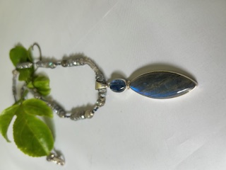 Labradorite and Iolite Statement  Necklace