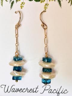 London Blue Topaz with coin pearls