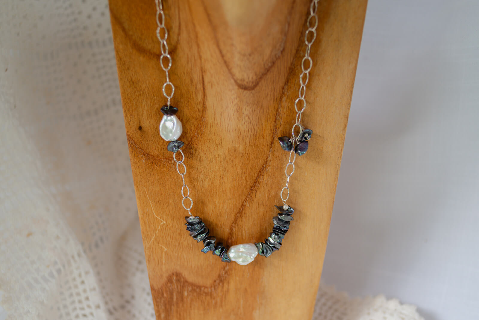 Boho Eclectic pearl necklace
