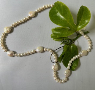Classic White Freshwater Round and Coin Pearl Necklace