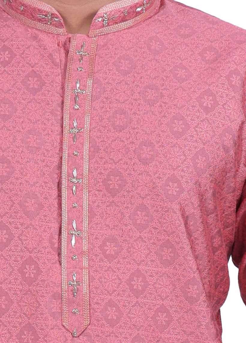 Men's Traditional Yellow Kurta Pyjama Set - Cotton Blend