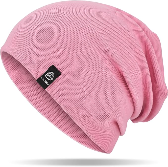 Pink Knit Beanie Hat