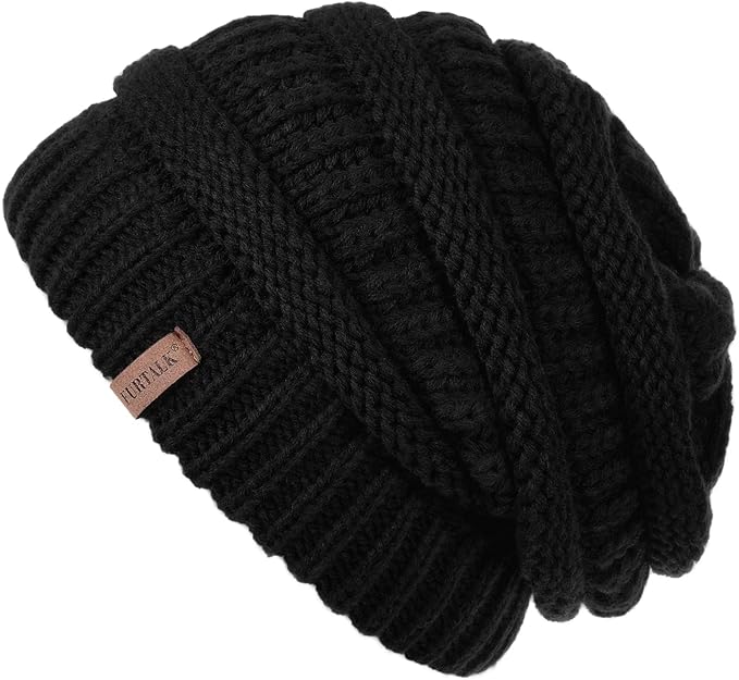 Black Knit Beanie Hat