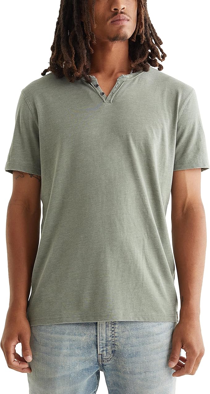 Men's Light Green Henley T-Shirt