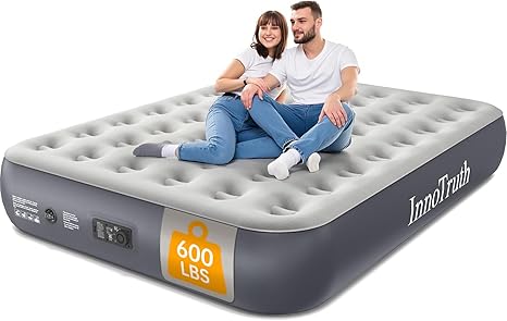 InnoTruth Queen Camping Air Mattress with Built-in Pump, 13" Raised Comfort
