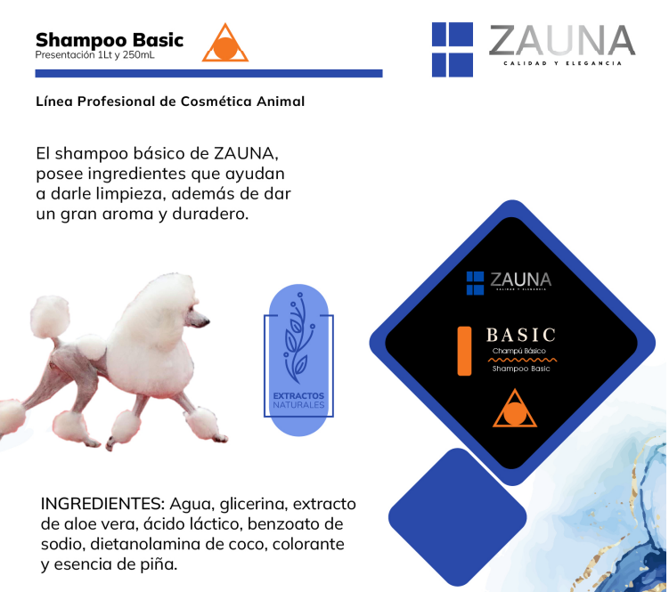 SHAMPOO BASIC 1LT ZAUNA USO GENERAL