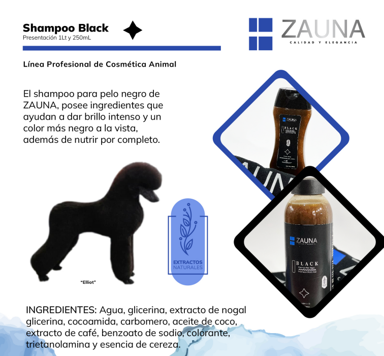 SHAMPOO BLACK ZAUNA 1TL 