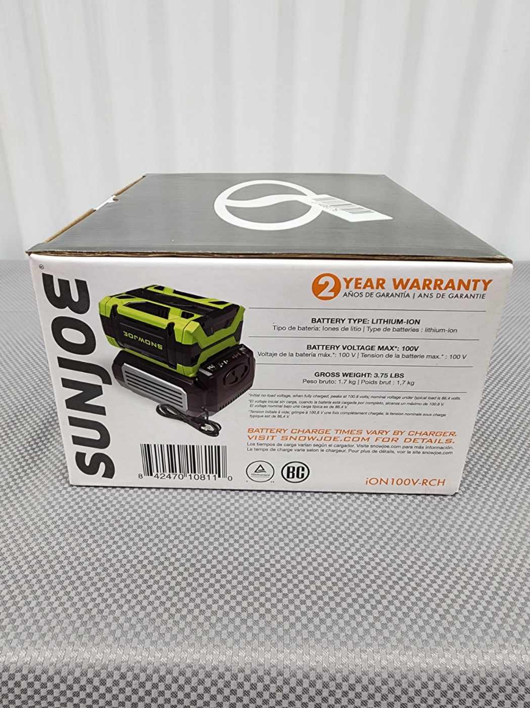 Snow Joe 100V Ionpro Max Power Battery Charger
