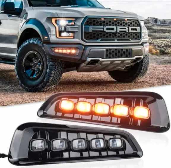 Ford F150 Raptor Fog Lights w/ LED Amber Turn Signal w/ DRL