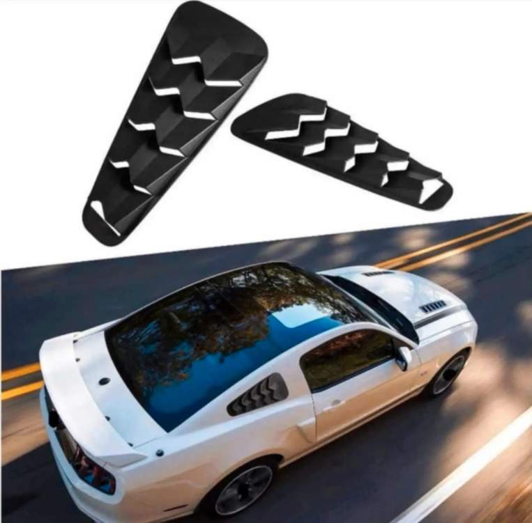 Ford Mustang Quarter Side Window Louvers 05-14 Matte Black