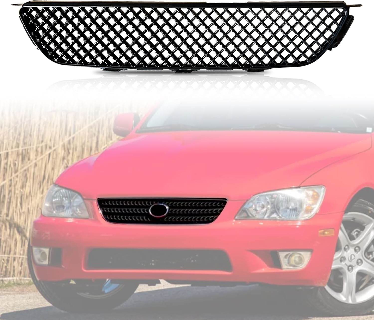 LEXUS IS300 ABS Black Mesh Front Upper Grille Guard