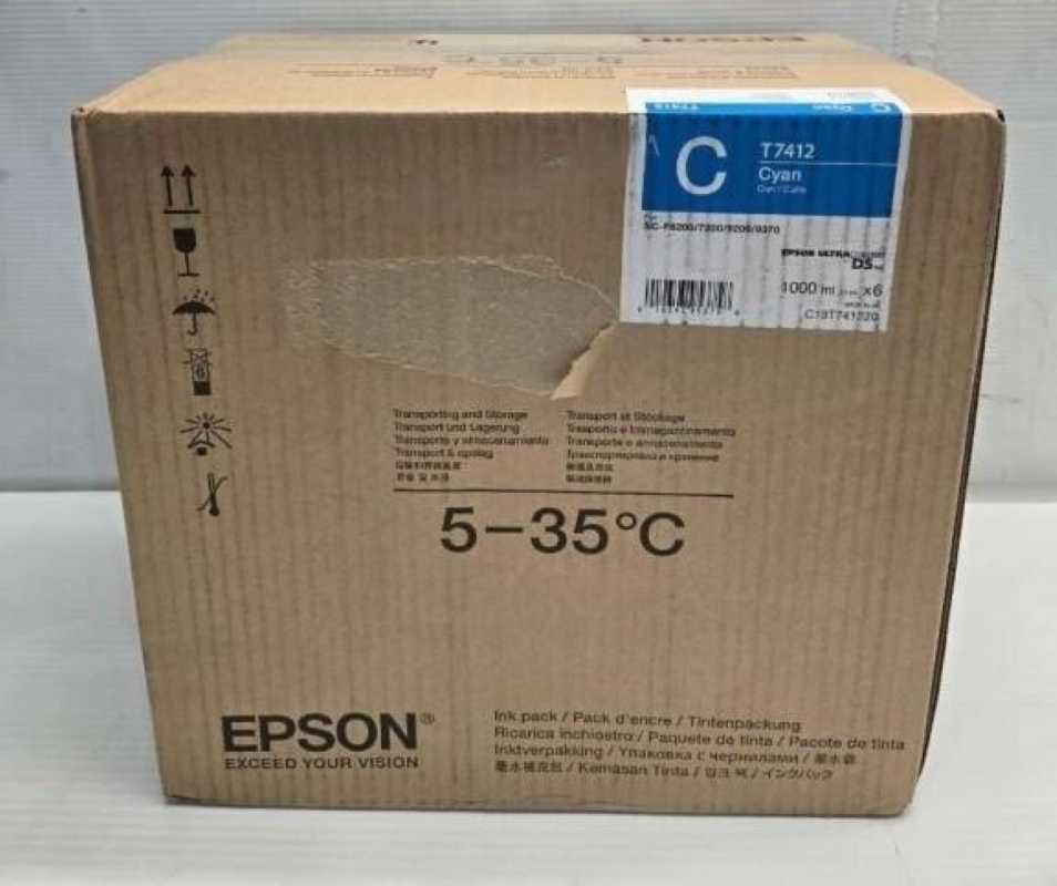 Case of 6 Genuine Epson T7412 Cyan Ink
