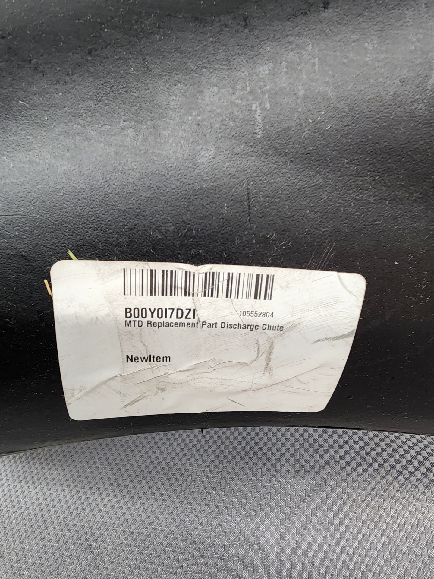 MTD Modern Black 7" Riding Lawn Mower Discharge Chute