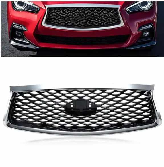 Infiniti Q50 Bumper Upper Grille Mesh Chrome 18 - 20