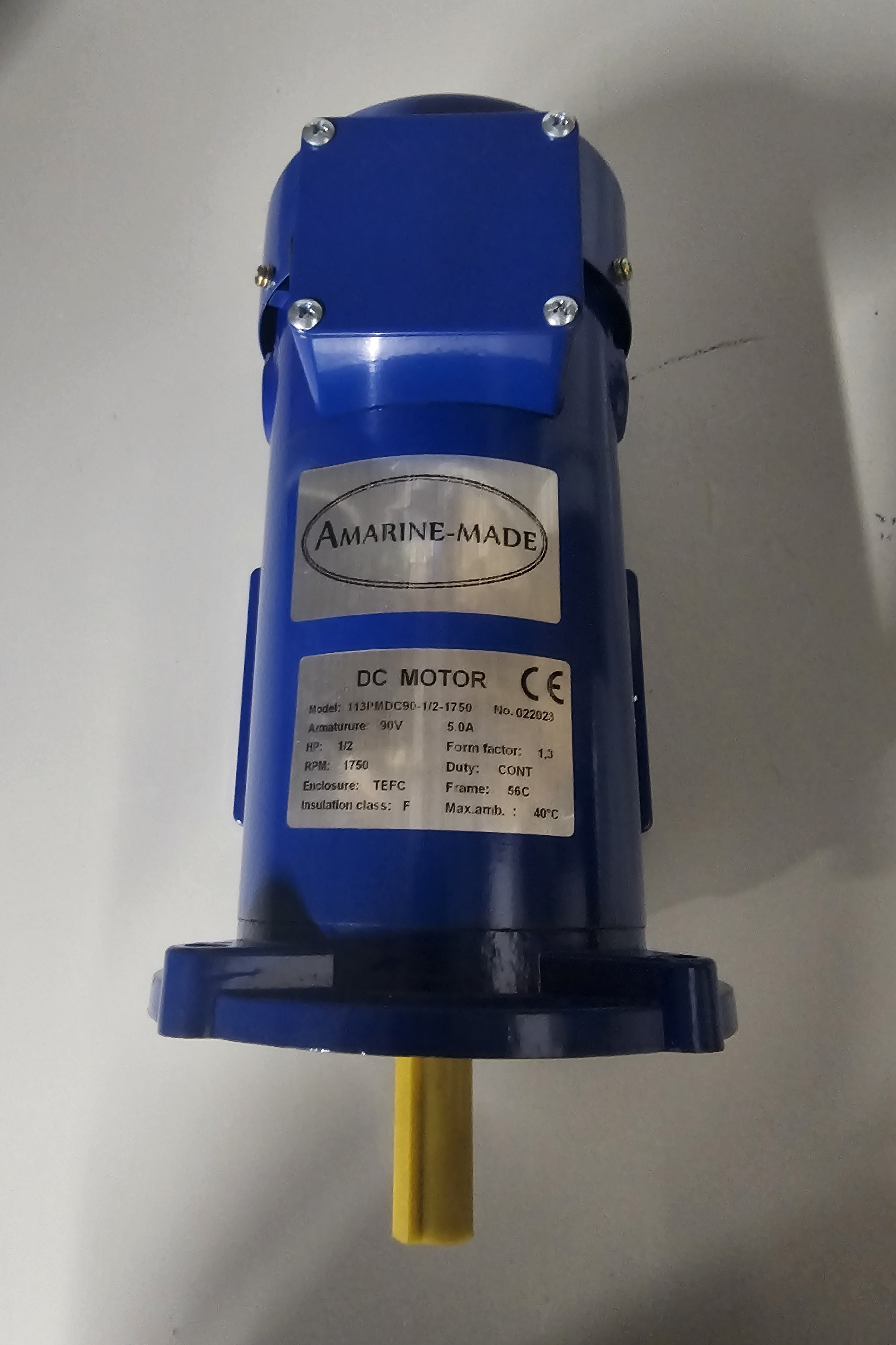 Amarine 1/2HP DC Motor 90V 1750RPM - Marine & Industrial